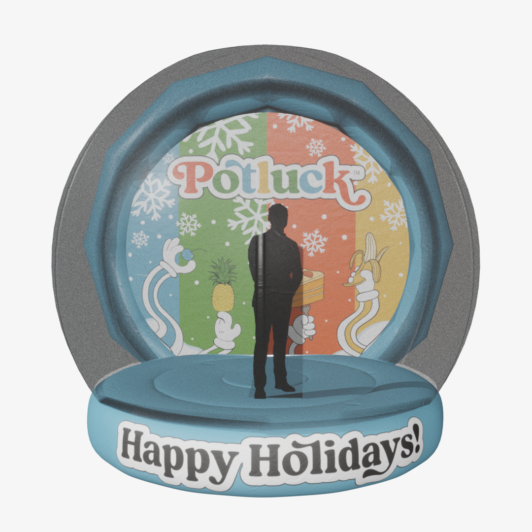 happy holidays snow globe inflatable